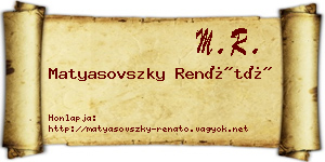 Matyasovszky Renátó névjegykártya