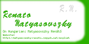 renato matyasovszky business card