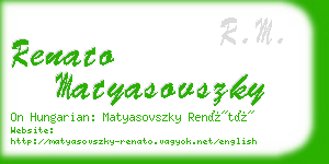 renato matyasovszky business card